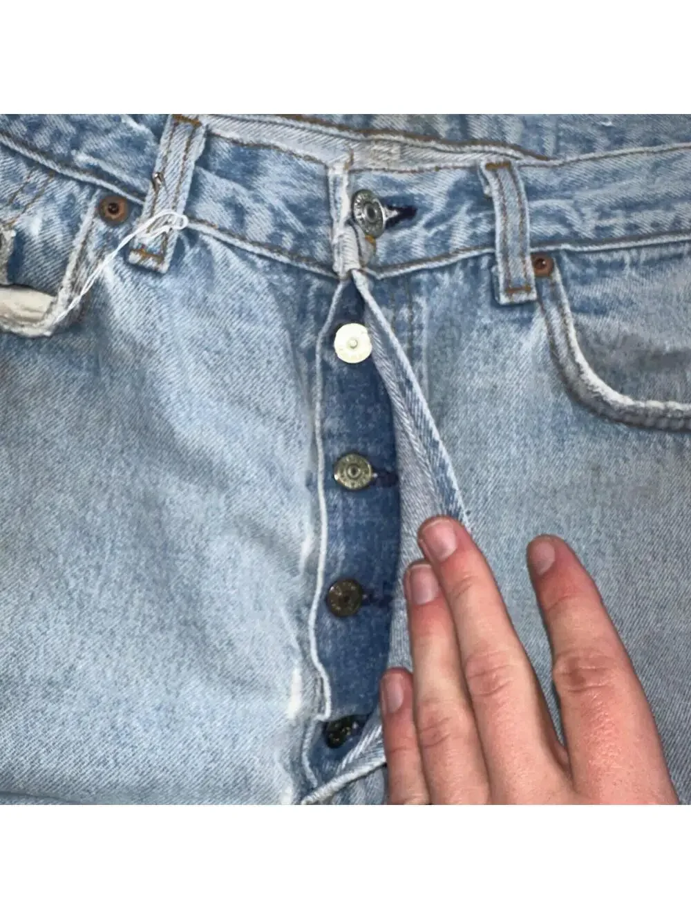 Levis 501 Vintage 80s USA XX Straight Leg Jeans Blue Light Wash 34x36 Act 31x34